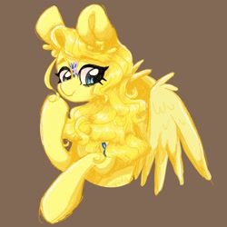 Size: 2048x2048 | Tagged: safe, artist:cupute, dancing butterflies, g1, female, high res, mare, solo, yellow