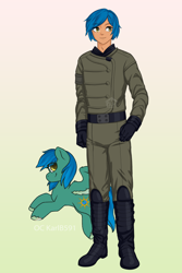 Size: 2000x3000 | Tagged: safe, artist:slh, oc, human, pegasus, clothes, high res, humanized, solo, uniform