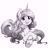 Size: 2100x2180 | Tagged: safe, alternate version, artist:nekoshiei, izzy moonbow, pony, unicorn, g5, my little pony: a new generation, female, grayscale, high res, looking at you, mare, monochrome, open mouth, simple background, smiling, solo, white background
