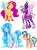 Size: 1024x1366 | Tagged: safe, artist:incendiarymoth, oc, oc only, oc:cotton quill, alicorn, earth pony, original species, pegasus, pony, water pony, style emulation