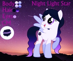 Size: 1280x1076 | Tagged: safe, artist:cindystarlight, oc, oc:night light star, pegasus, pony, female, mare, reference sheet, solo