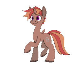 Size: 1200x1063 | Tagged: safe, artist:roachtoon, oc, oc only, oc:spicefeather clash, alicorn, pony, unicorn, alicorn oc, animated, happy, happy tappies, horn, simple background, solo, transparent background, unicorn oc, wings
