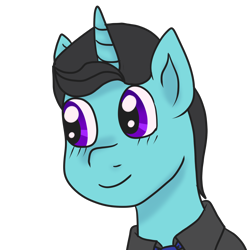 Size: 2000x2000 | Tagged: safe, artist:wrath-marionphauna, oc, oc only, oc:mysterious science, pony, unicorn, blushing, clothes, digital art, high res, simple background, smiling, solo, transparent background