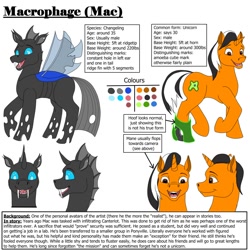 Size: 1200x1200 | Tagged: safe, artist:termyotter, oc, oc:macrophage, changeling, disguise, disguised changeling, male, reference sheet, solo