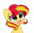 Size: 3664x3510 | Tagged: safe, artist:kittyrosie, sunset shimmer, pony, unicorn, g4, :3, cute, cute little fangs, fangs, high res, ohayou face, open mouth, shimmerbetes, simple background, solo, white background