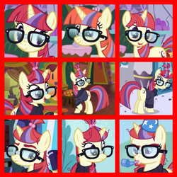 Size: 800x800 | Tagged: safe, artist:twilyisbestpone, edit, screencap, moondancer, pony, unicorn, amending fences, g4, season 5, season 9, the point of no return, collage, compilation, cute, female, mare, solo