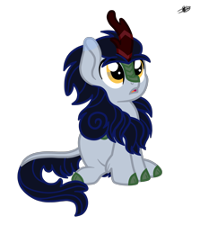 Size: 2732x3061 | Tagged: safe, artist:princessmoonsilver, oc, oc:silent echo, kirin, high res, simple background, solo, transparent background