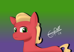 Size: 8185x5787 | Tagged: safe, artist:cobaltskies002, sprout cloverleaf, earth pony, pony, g5, my little pony: a new generation, male, pouting, signature, simple background, solo, sprout is not amused, stallion, unamused