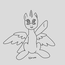 Size: 2000x2000 | Tagged: safe, artist:wrath-marionphauna, oc, alicorn, pony, :d, base, free to use, high res, open mouth, open smile, sitting, smiling, solo, waving