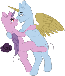 Size: 839x979 | Tagged: safe, artist:stormcloud-yt, oc, oc only, alicorn, pony, alicorn oc, bipedal, dancing, female, horn, male, mare, simple background, stallion, transparent background, wings