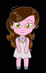 Size: 1210x1930 | Tagged: safe, artist:wrath-marionphauna, oc, oc only, oc:color breezie, equestria girls, g4, chibi, clothes, dress, jewelry, necklace, shoes, solo