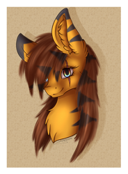 Size: 2104x2851 | Tagged: safe, artist:maneblue, oc, oc only, earth pony, pony, abstract background, bust, chest fluff, ear fluff, earth pony oc, high res, solo