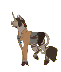 Size: 3600x4300 | Tagged: safe, artist:sashakruchkinatv, pony, unicorn, attack on titan, clothes, ponified, simple background, solo, transparent background, ymir