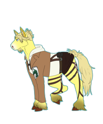 Size: 3600x4300 | Tagged: safe, artist:sashakruchkinatv, earth pony, pony, annie leonhart, attack on titan, clothes, female, mare, ponified, simple background, solo, transparent background