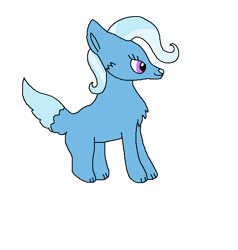 Size: 590x620 | Tagged: safe, artist:spytwiverse, trixie, g4, chest fluff, female, full body, race swap, side view, simple background, smiling, solo, tail, white background