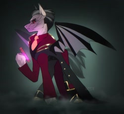 Size: 2048x1883 | Tagged: safe, artist:draw3, bat pony, pony, arcane, league of legends, ponified, silco, solo