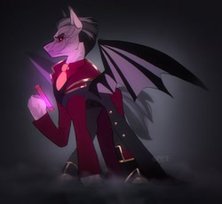 Size: 2048x1883 | Tagged: safe, alternate version, artist:draw3, bat pony, pony, arcane, league of legends, ponified, silco, solo