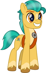 Size: 1024x1609 | Tagged: safe, artist:emeraldblast63, hitch trailblazer, earth pony, pony, g4, g5, my little pony: tell your tale, full body, g5 to g4, grin, hooves, male, simple background, smiling, solo, stallion, standing, tail, three quarter view, transparent background, unshorn fetlocks