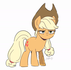 Size: 2000x1958 | Tagged: safe, artist:nolycs, applejack, earth pony, pony, g4, disappointed, female, looking at you, mare, simple background, solo, unamused, white background