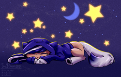 Size: 1911x1221 | Tagged: safe, artist:teaflower300, oc, oc only, earth pony, pony, clothes, hoodie, lying down, sleeping, solo, stars