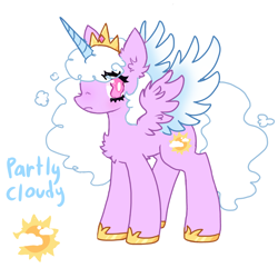 Size: 4000x4000 | Tagged: safe, artist:plushfurby, oc, oc only, oc:partly cloudy, alicorn, pegasus, pony, female, purple, simple background, white background