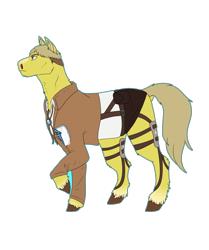 Size: 3600x4300 | Tagged: safe, artist:sashakruchkinatv, earth pony, pony, attack on titan, clothes, erwin smith, male, ponified, simple background, solo, stallion, transparent background