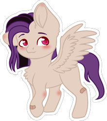 Size: 1089x1235 | Tagged: safe, artist:stormcloud-yt, oc, oc only, pegasus, pony, bandaid, blushing, chest fluff, pegasus oc, simple background, solo, transparent background, wings