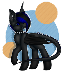 Size: 2280x2630 | Tagged: safe, artist:maneblue, oc, oc only, bat pony, pony, abstract background, bat pony oc, choker, ear piercing, earring, heterochromia, high res, jewelry, piercing, simple background, spiked choker, transparent background