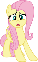 Size: 3000x4849 | Tagged: safe, artist:cloudy glow, fluttershy, pegasus, pony, g4, .ai available, female, folded wings, high res, mare, open mouth, simple background, solo, transparent background, vector, wings