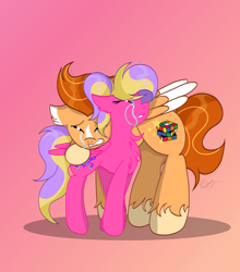 Size: 3251x3699 | Tagged: safe, artist:thepinkbirb, oc, oc only, oc:adustioflare, oc:skywatcher, pegasus, pony, chest fluff, coat markings, couple, crying, ear fluff, female, high res, male, mare, sad, simple background, stallion, teary eyes, unshorn fetlocks