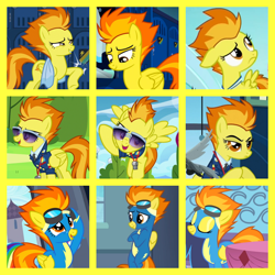 Size: 800x800 | Tagged: safe, artist:twilyisbestpone, edit, edited screencap, screencap, spitfire, pegasus, pony, newbie dash, parental glideance, rarity investigates, season 1, season 3, season 5, season 6, season 7, the best night ever, top bolt, wonderbolts academy, bipedal, bipedal leaning, clothes, collage, compilation, crossed hooves, eyes closed, female, filly, filly spitfire, foal, leaning, mare, solo, uniform, wonderbolts dress uniform, wonderbolts uniform, younger