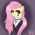 Size: 960x960 | Tagged: safe, artist:niveria25, fluttershy, pegasus, pony, g4, black tears, bust, choker, chokershy, clothes, dress, ear fluff, ear piercing, earring, eyeshadow, female, fluttergoth, goth, jewelry, looking at you, makeup, mare, piercing, solo