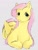 Size: 689x905 | Tagged: safe, artist:rmb2704, fluttershy, pegasus, pony, g4, cute, female, gray background, looking at you, lying down, mare, prone, shyabetes, simple background, solo