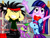 Size: 3900x3000 | Tagged: safe, artist:kamikiku, spike, twilight sparkle, oc, dog, human, equestria girls, g4, canterlot high, high res, spike the dog, yelling