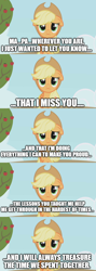 Size: 500x1406 | Tagged: safe, edit, edited screencap, screencap, applejack, g4, comic, implied bright mac, implied pear butter, sad, screencap comic