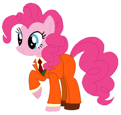 Size: 424x402 | Tagged: safe, artist:nathaniel718, pinkie pie, earth pony, pony, g4, clothes swap, crossover, female, giovanni, mare