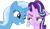 Size: 1280x734 | Tagged: safe, edit, edited screencap, editor:twilyisbestpone, screencap, starlight glimmer, trixie, pony, unicorn, g4, background removed, duo, female, mare, not a vector, one eye closed, raised eyebrow, simple background, transparent background, wink