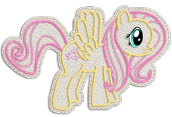 Size: 1224x834 | Tagged: safe, artist:scootloops, fluttershy, pegasus, pony, g4, crossover, female, kirby (series), kirby's epic yarn, mare, simple background, solo, style emulation, transparent background, yarn