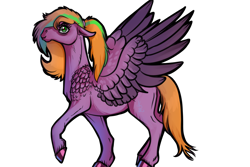 Size: 1280x854 | Tagged: safe, artist:whitearbalest, oc, oc:beatrice creux, pegasus, pony, blank flank, evil, looking at you, raised hoof, simple background, solo, spread wings, transparent background, wings