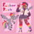 Size: 2048x2048 | Tagged: safe, artist:izzypaw, rainbow dash, human, pegasus, pony, g4, aesthetics, bandaid, bandaid on nose, clothes, dark skin, goggles, high res, human ponidox, humanized, jacket, pale belly, peace sign, rainbow socks, scar, self paradox, self ponidox, shorts, socks, striped socks, varsity jacket