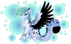 Size: 2555x1571 | Tagged: safe, artist:stormcloud-yt, oc, oc only, hybrid, chest fluff, colored wings, simple background, solo, transparent background, two toned wings, wings