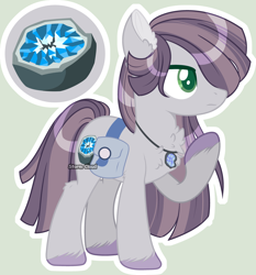 Size: 3904x4187 | Tagged: safe, artist:stormcloud-yt, oc, oc only, oc:spinel, earth pony, pony, bag, base used, colored hooves, earth pony oc, female, jewelry, mare, necklace, offspring, parent:maud pie, parent:mud briar, parents:maudbriar, raised hoof, saddle bag, simple background, solo
