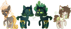 Size: 1024x425 | Tagged: safe, artist:miioko, oc, oc only, earth pony, pony, deviantart watermark, earth pony oc, glowing, glowing eyes, obtrusive watermark, raised hoof, simple background, transparent background, watermark
