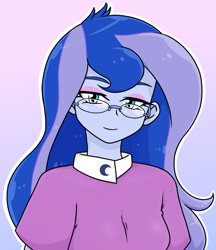 Size: 640x740 | Tagged: safe, artist:batipin, princess luna, vice principal luna, human, equestria girls, g4, female, glasses, solo