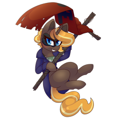 Size: 2000x2000 | Tagged: safe, artist:star-theft, oc, oc:ten shot, pony, unicorn, banner, female, high res, mare, simple background, solo, transparent background