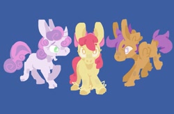 Size: 1021x668 | Tagged: safe, artist:wyrmth_, apple bloom, scootaloo, sweetie belle, earth pony, pegasus, pony, unicorn, g4, cutie mark crusaders, female, filly, foal