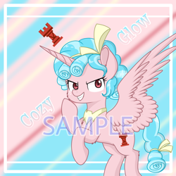 Size: 1268x1268 | Tagged: safe, artist:chemie152, cozy glow, alicorn, pony, g4, alicornified, cozycorn, female, filly, foal, race swap, sample, solo