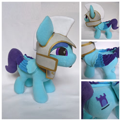 Size: 1024x1024 | Tagged: safe, artist:fleecefriendship, zoom zephyrwing, pegasus, pony, g5, my little pony: a new generation, female, guardsmare, irl, mare, multiple views, pegasus royal guard, photo, plushie, royal guard, solo