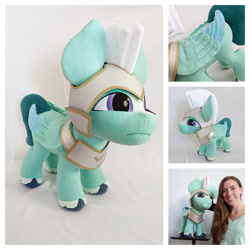 Size: 1024x1024 | Tagged: safe, artist:fleecefriendship, thunder flap, human, pegasus, pony, g5, my little pony: a new generation, armor, irl, irl human, male, multiple views, pegasus royal guard, photo, plushie, royal guard, solo, stallion