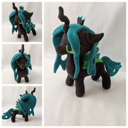 Size: 1024x1024 | Tagged: safe, artist:fleecefriendship, queen chrysalis, changeling, changeling queen, g4, eyeshadow, female, irl, lidded eyes, makeup, multiple views, photo, plushie